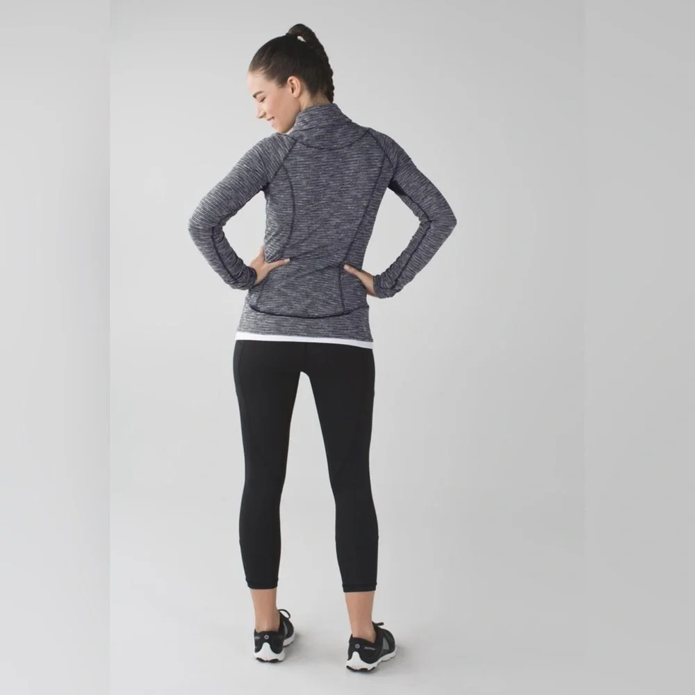 Lululemon Think Fast Pullover Coco Pique Black / Black‎ Size 6